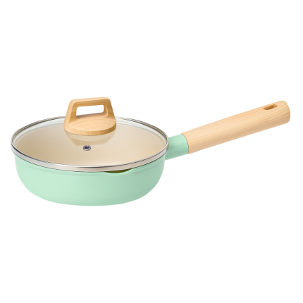 CHẢO NHÔM CHỐNG DÍNH CERAMIC CÓ NẮP CSCN1-28 XANH MINT